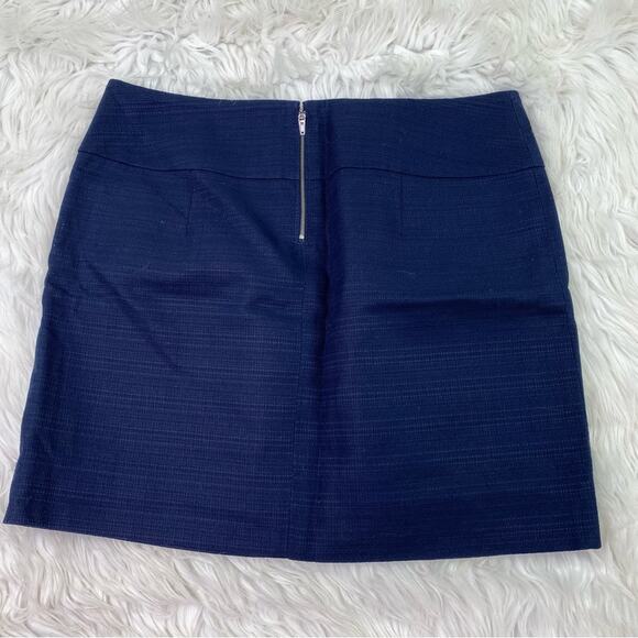 J. Crew Factory Preppy Textured Cotton Mini Skirt Navy Blue Size 6 - Picture 6 of 7